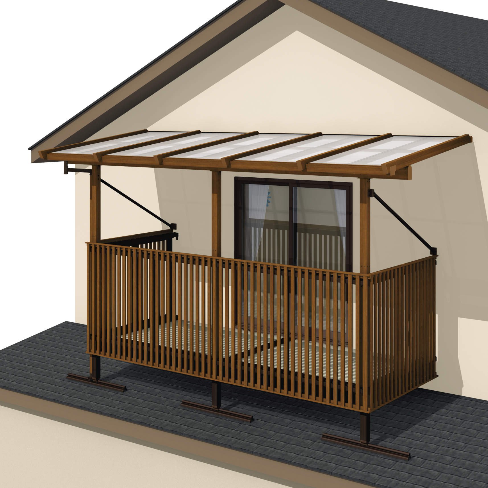 三協アルミの「ナチュレN屋根(オルネ 屋根置式用 1500タイプ 壁付け納まり)」