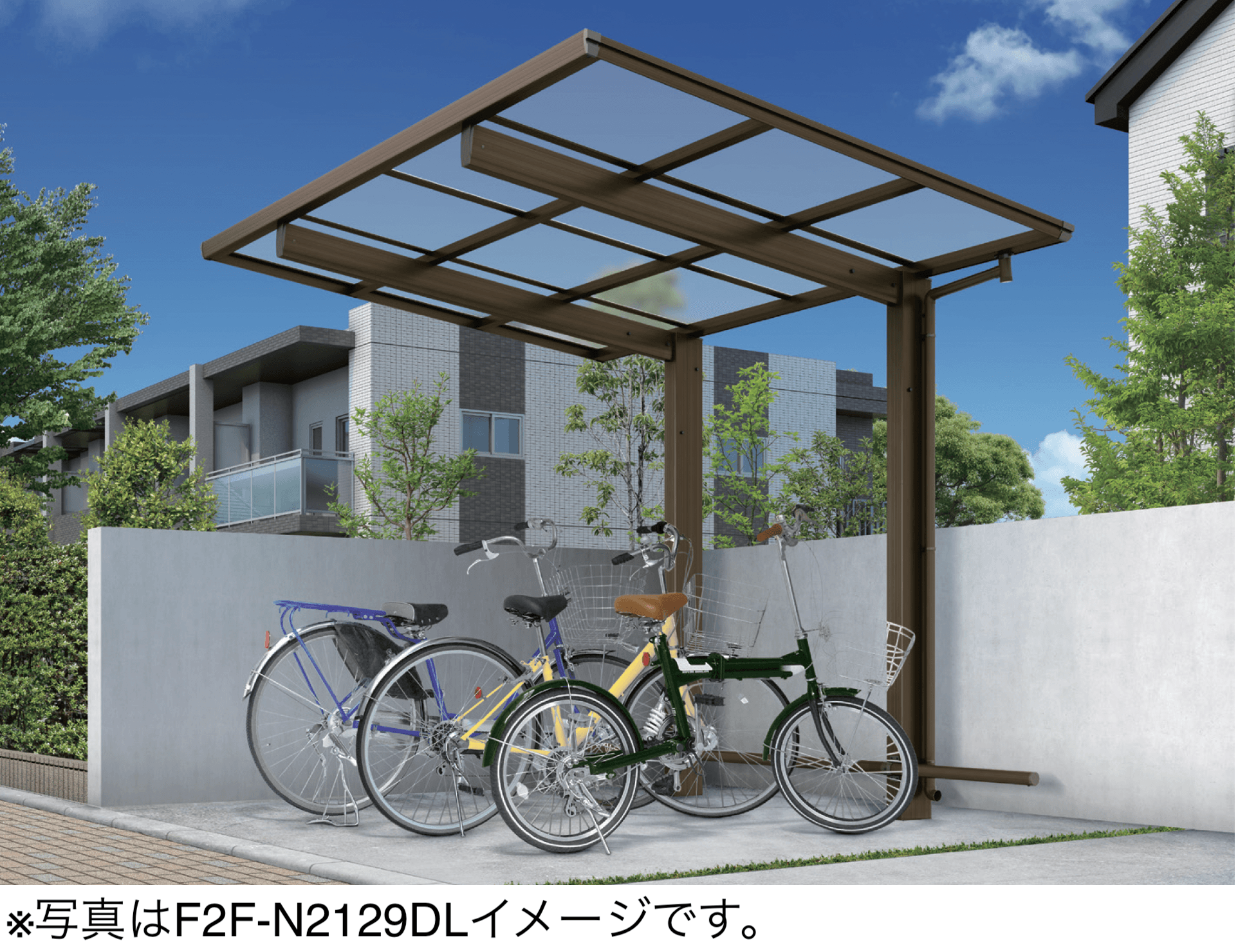 大仙の「アーバンルーフⅡ ミニタイプ サイクルポート:基本/奥行連棟/Y合掌」