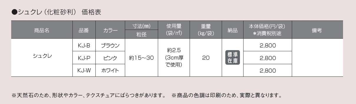 シュクレ(化粧砂利)【2025年版】_価格_1