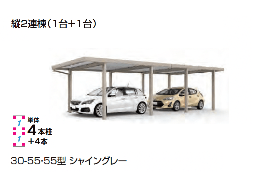LIXILの「カーポートSW 900タイプ 2台用」のサブ画像3