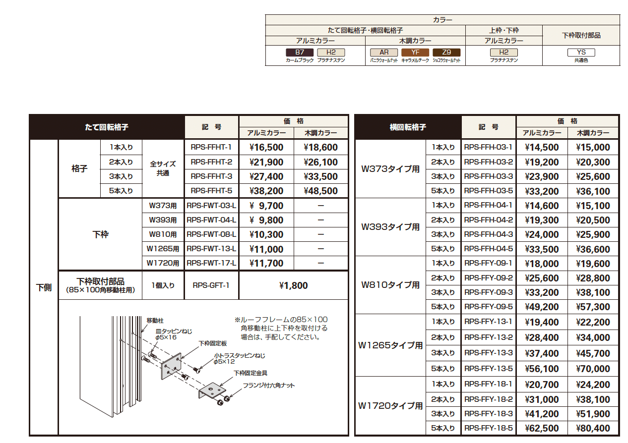 リレーリア 機能パネル 横型タイプ〈W810・W1265・W1720〉(ルーフフレーム用)【2023年版】_価格_4