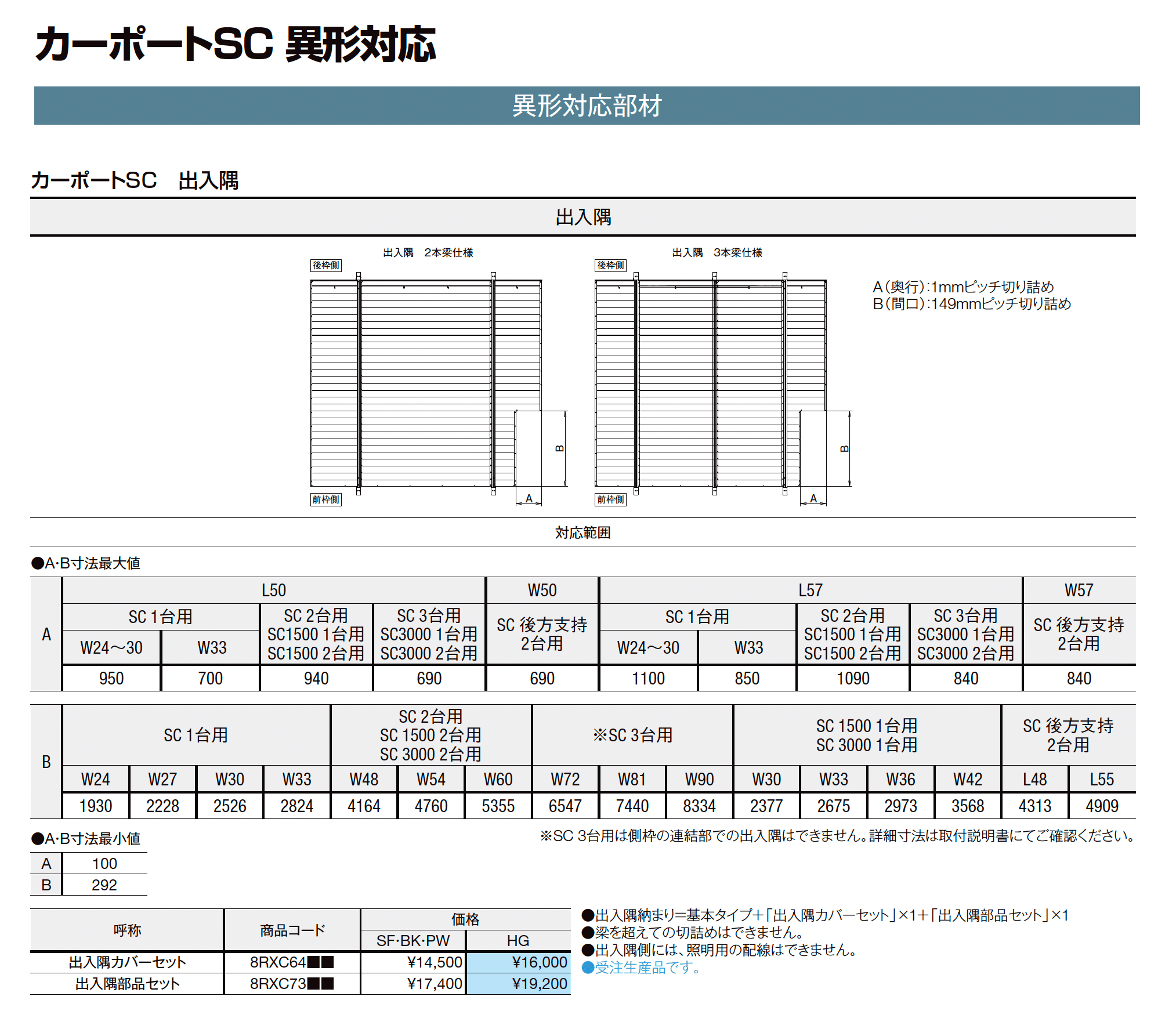 カーポートSC 1500 2台用 梁延長_価格_17