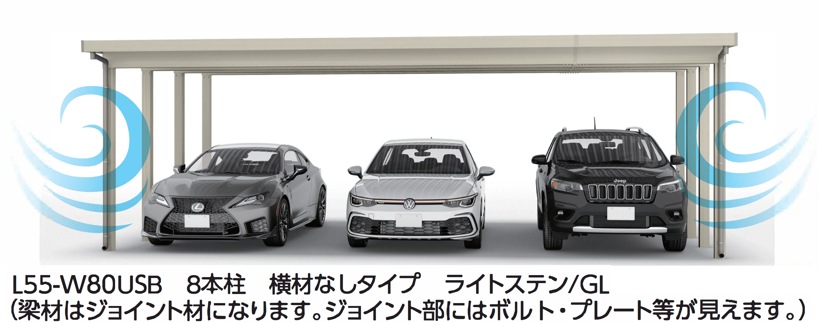 大仙の「SSポートGⅢ 積雪100cm 基本セット/3台用 DXタイプ」