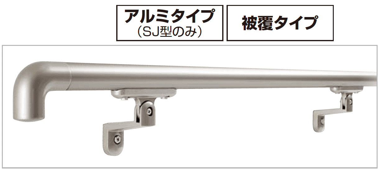 四国化成の「手すり セイフティビーム SU型Φ34mm / SJ型Φ38mm 壁付仕様」