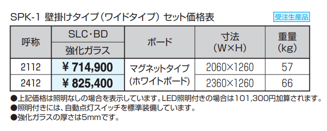 ユニット掲示板 SPK-1型 (壁掛けタイプ(ワイドタイプ)/H12) 【2022年版】_価格_1