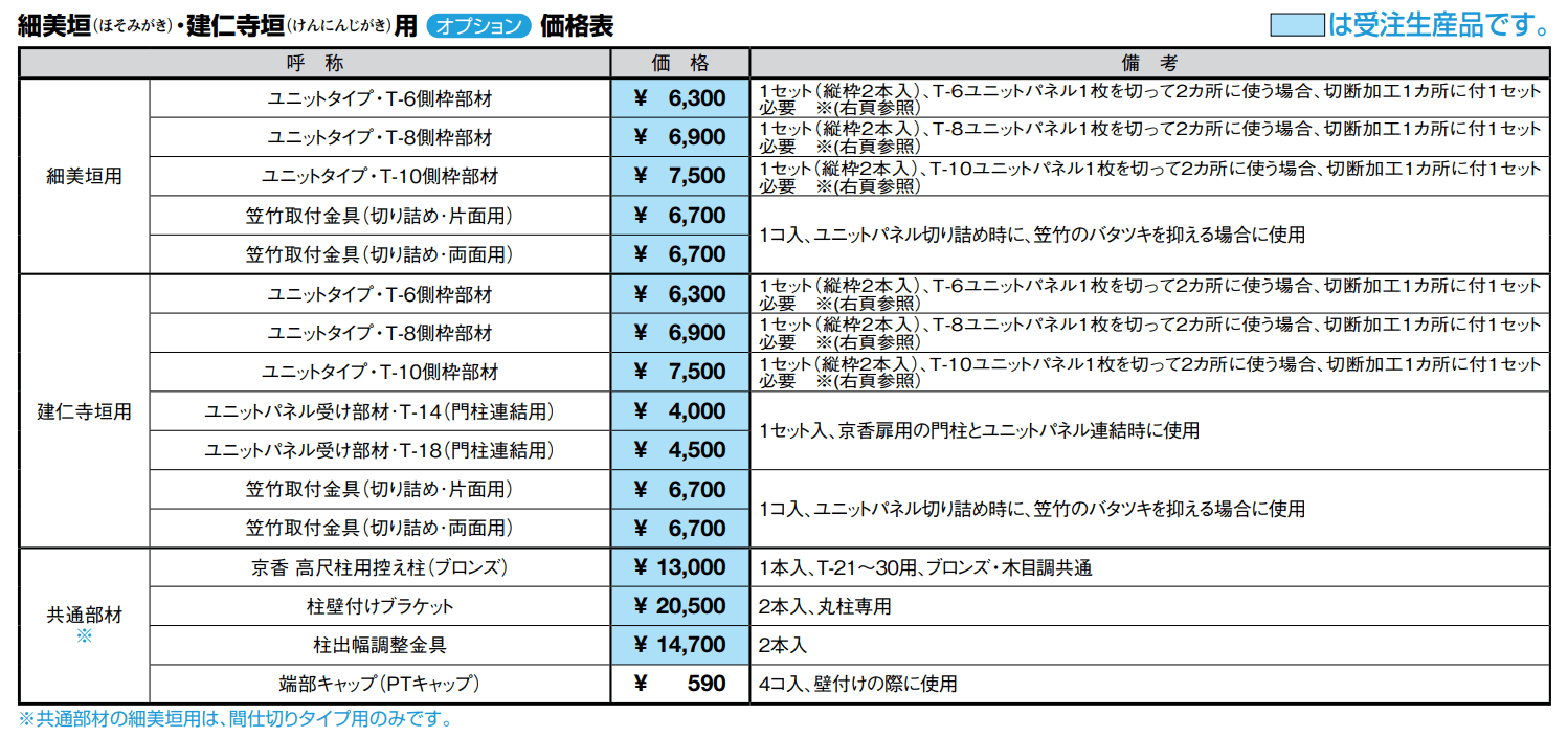 京香・建仁寺垣(けんにんじがき)フリーポールフェンス【2022年版】_価格_2