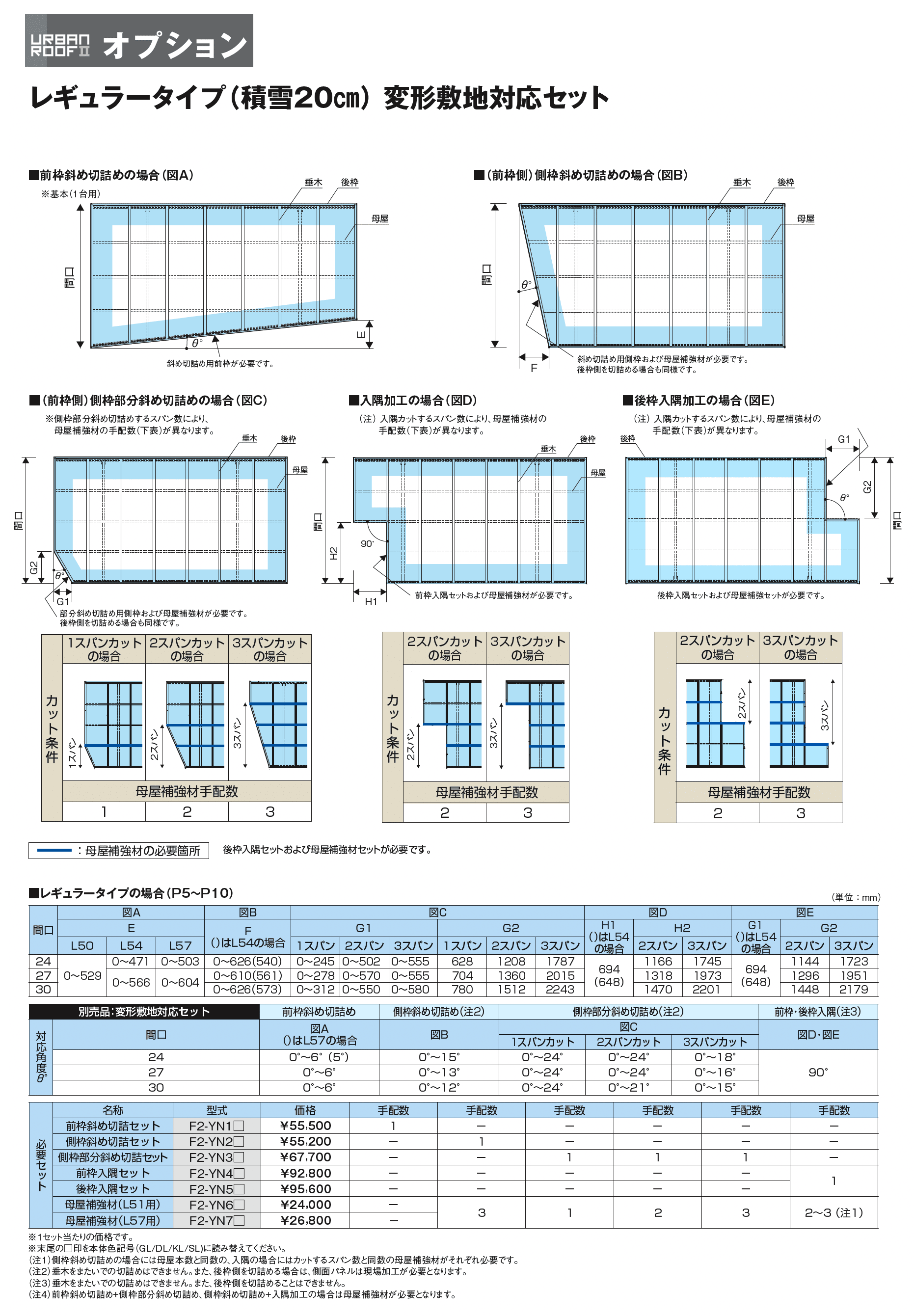 アーバンルーフⅡ レギュラータイプ カーポート:Y合掌(2台用)_価格_2