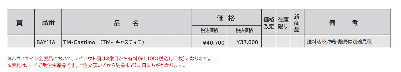 ハウスサイン TM-キャスティモ_価格_1