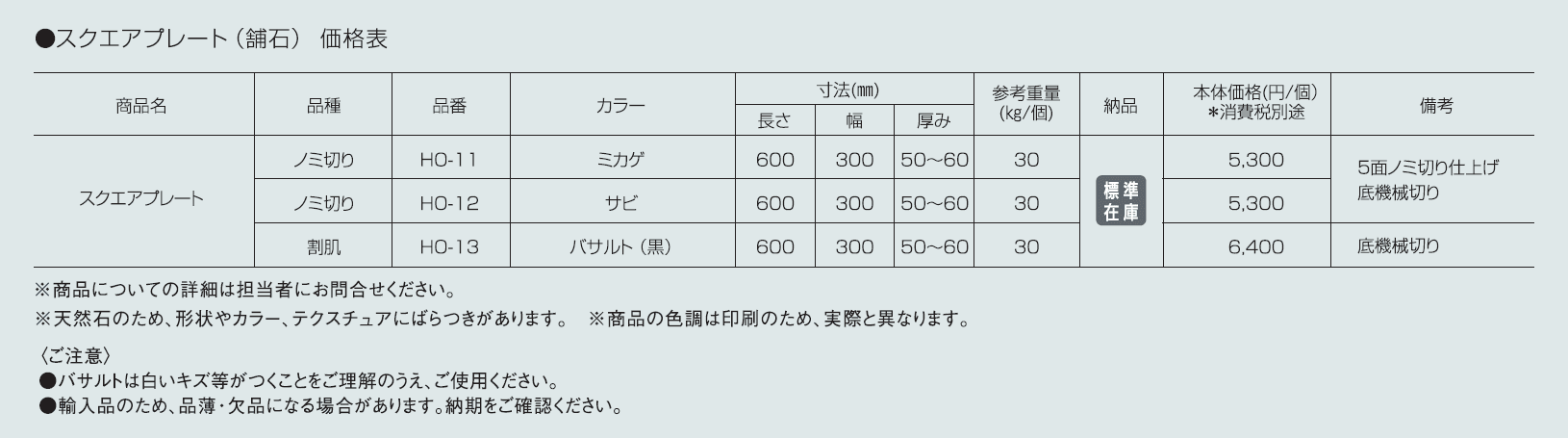 スクエアプレート(舗石)【2024年版】_価格_1