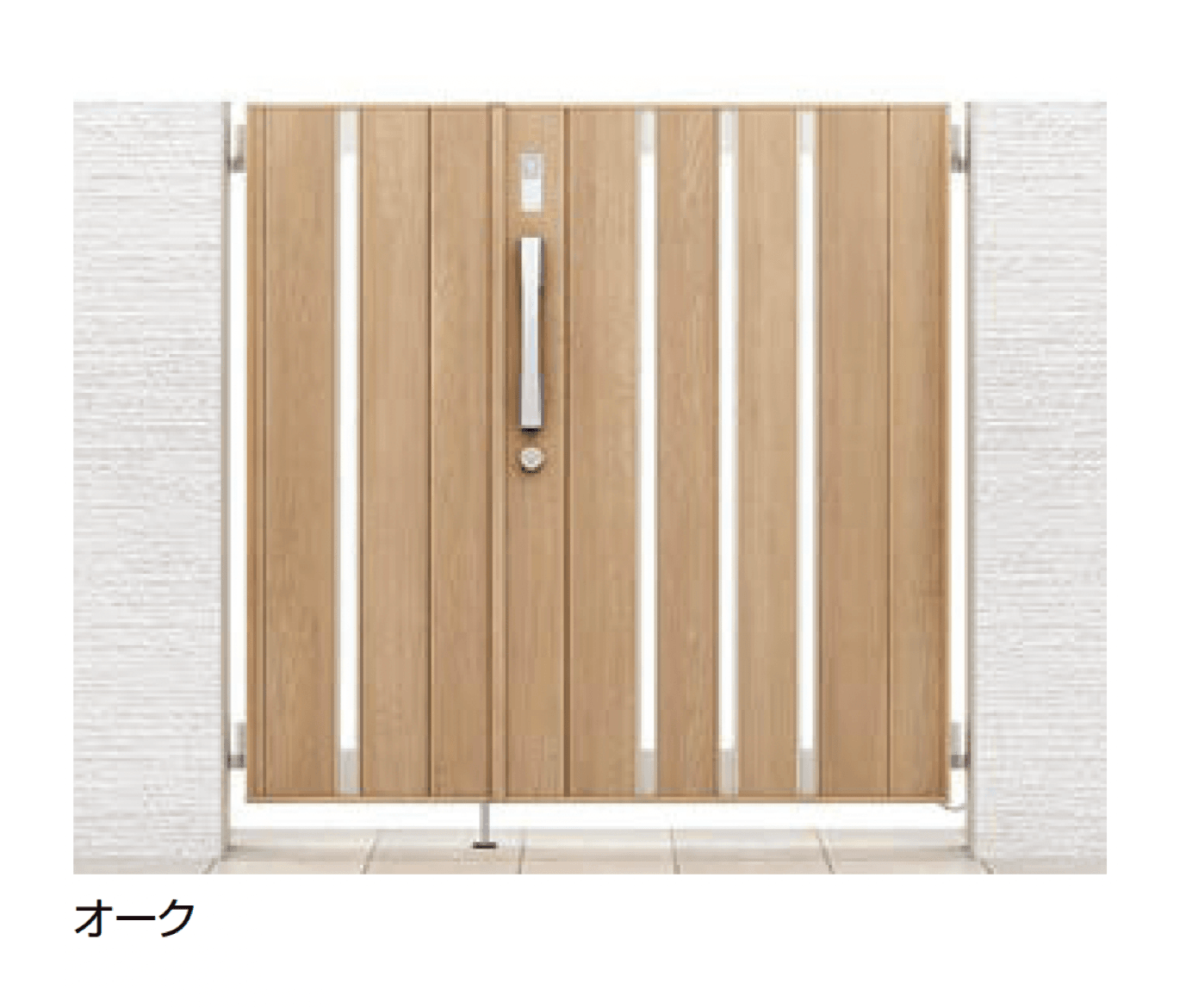 LIXILの「開き門扉AA スマートロックシステム FamiLock TS1型(木調)【2025年版】」