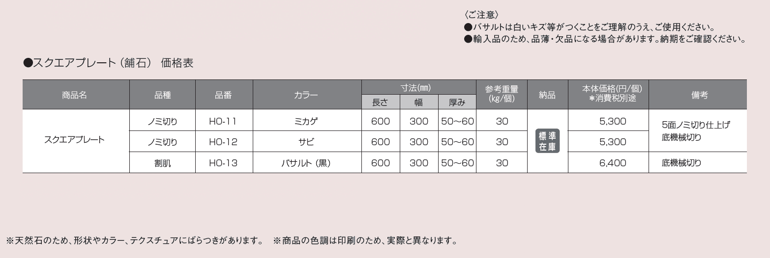 スクエアプレート(舗石)【2025年版】_価格_1