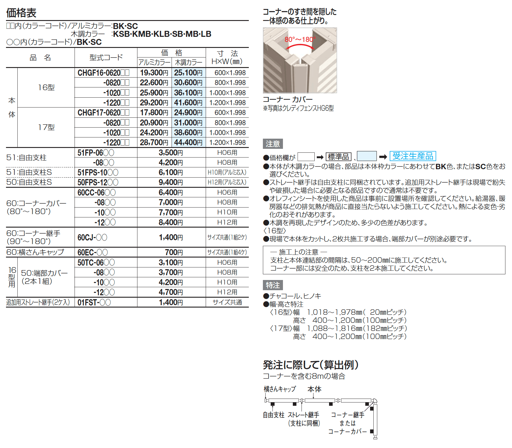 クレディフェンスHG 16型(片面仕上)【2023年版】_価格_1