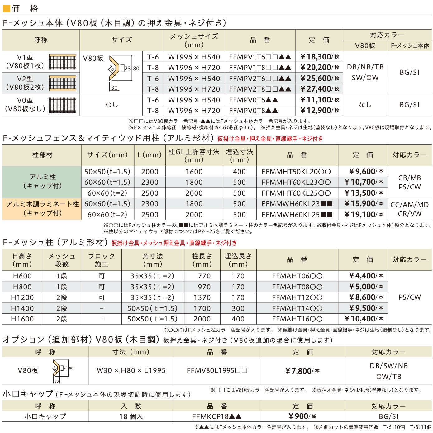 F-メッシュフェンスV型【2023年版】_価格_1