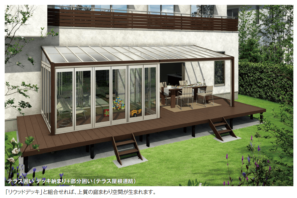 YKK APの「ソラリア テラス囲い スタンダードタイプ 部分囲い納まり【2023年版】」