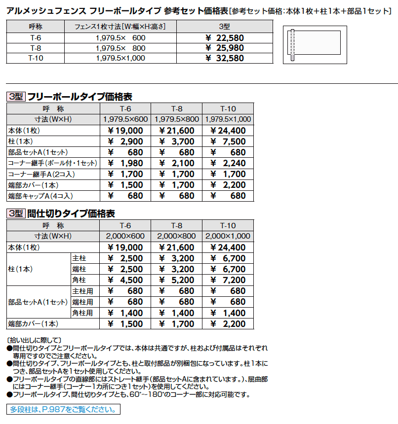 アルメッシュフェンス 3型【2023年版】_価格_1