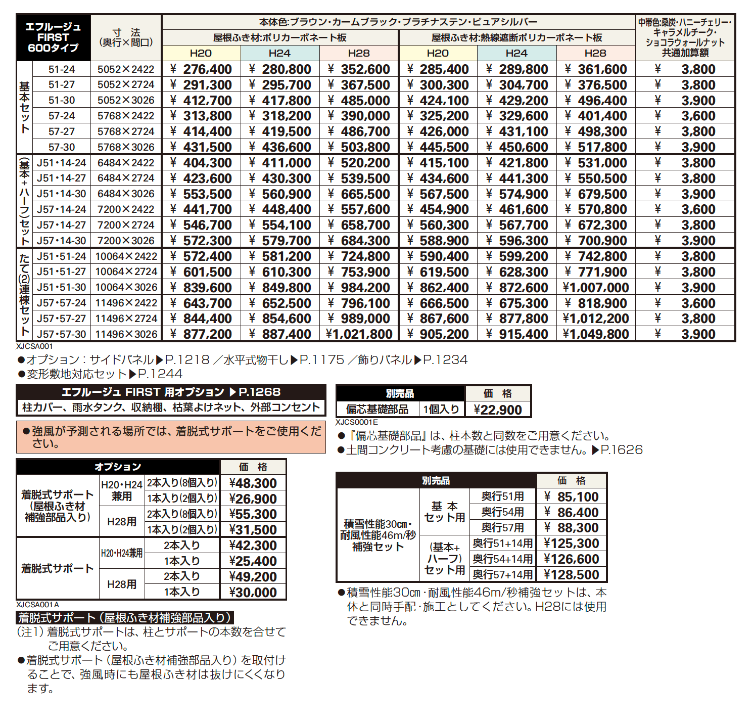 エフルージュ FIRST 600タイプ 基本セット/(基本+ハーフセット)/たて(2)連棟セット【2023年版】_価格_1