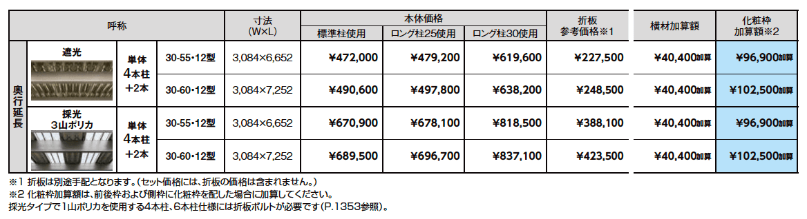 カーポートSW 900タイプ 1台用奥行延長【2023年版】_価格_1