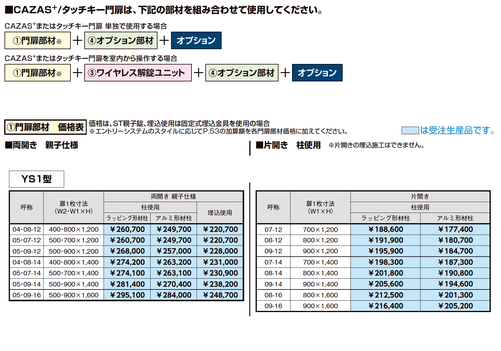 開き門扉AA エントリーシステム YS1型(木調)【2023年版】_価格_1