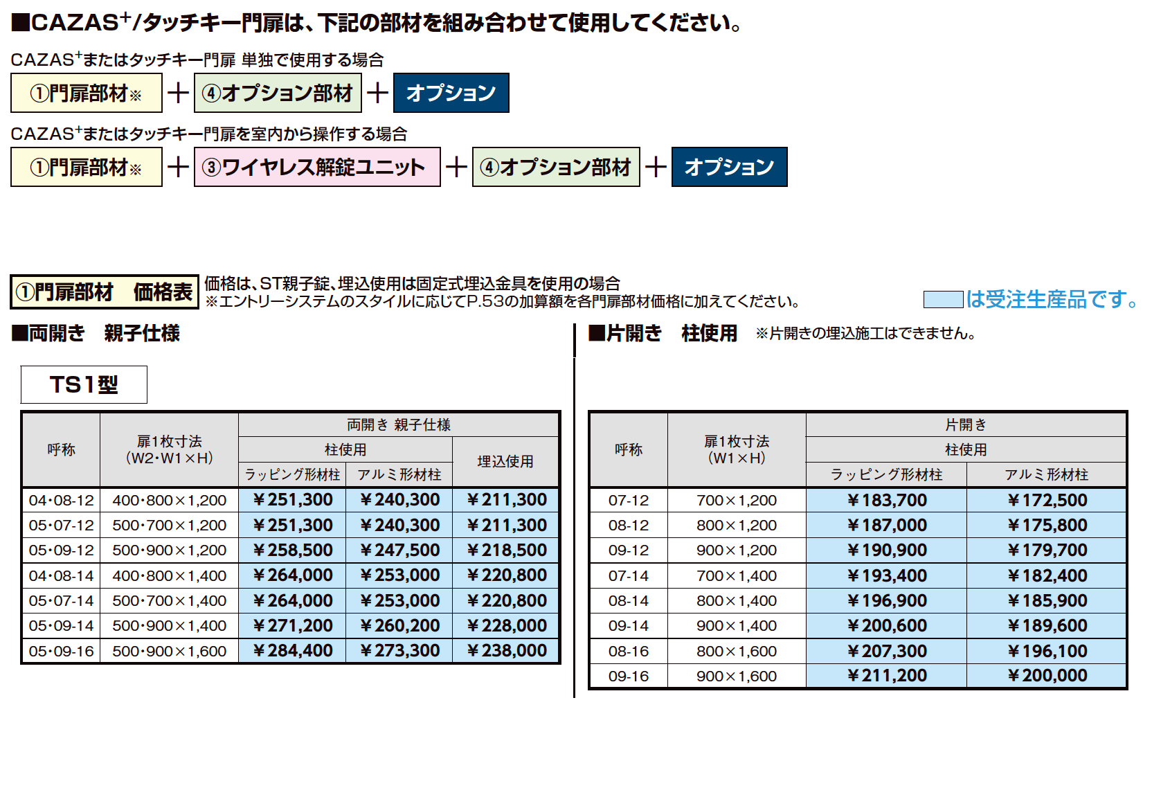 開き門扉AA エントリーシステム TS1型(木調)【2023年版】_価格_1