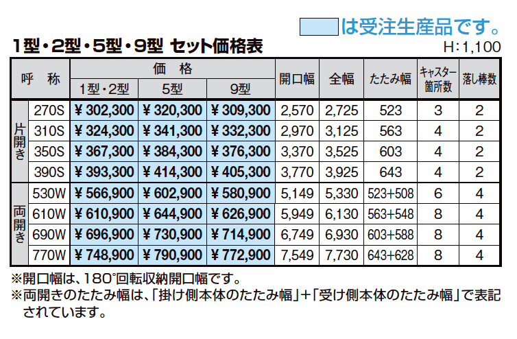 シャレオ伸縮1型ノンレールタイプ【2023年版】_価格_1