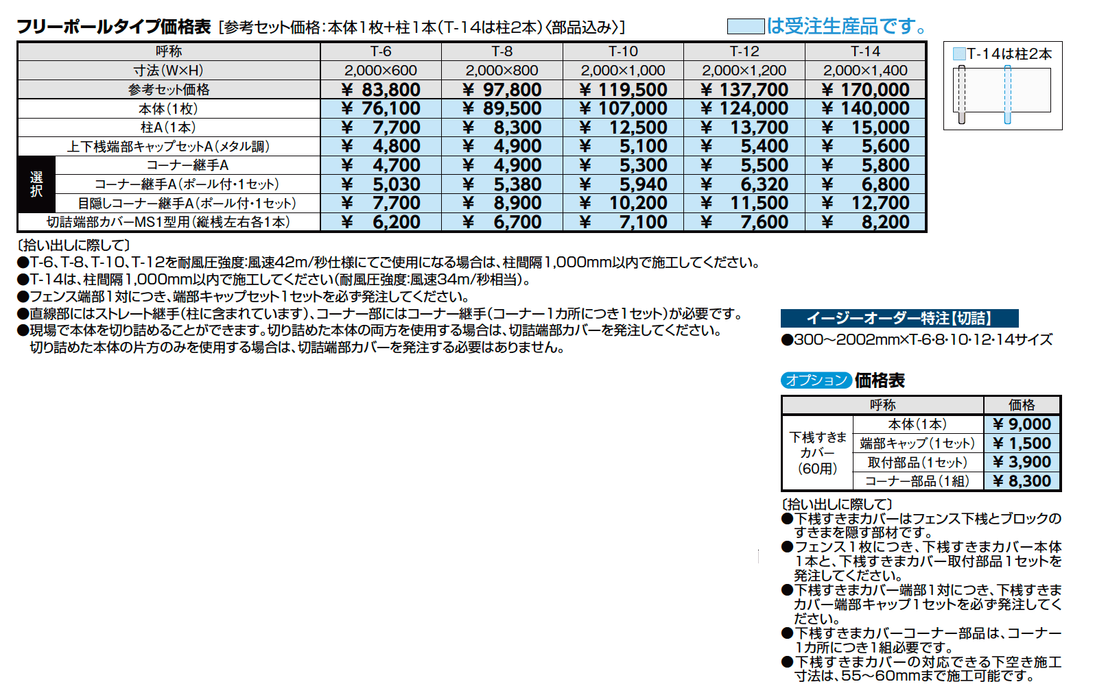 フェンスAA(メタル調) MS1型(横スリット)フリーポールタイプ【2023年版】_価格_1