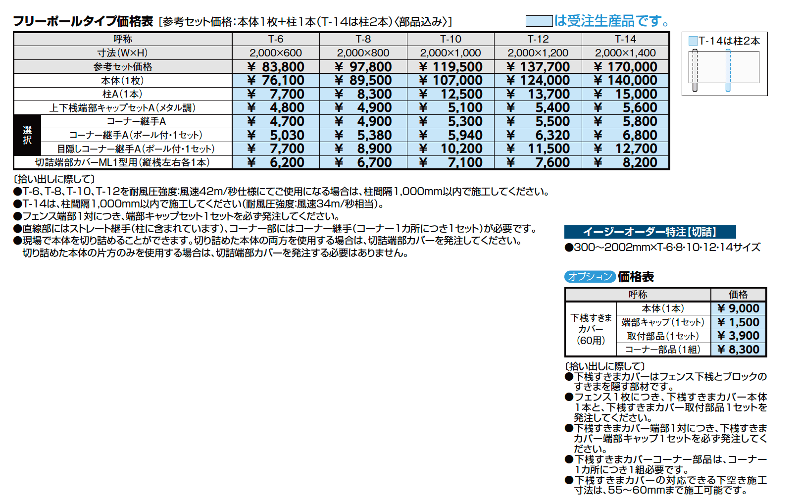 フェンスAA(メタル調) ML1型(横ルーバー)フリーポールタイプ【2023年版】_価格_1