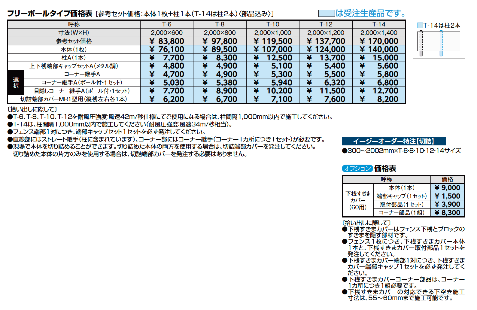 フェンスAA(メタル調) MR1型(横格子)フリーポールタイプ【2023年版】_価格_1