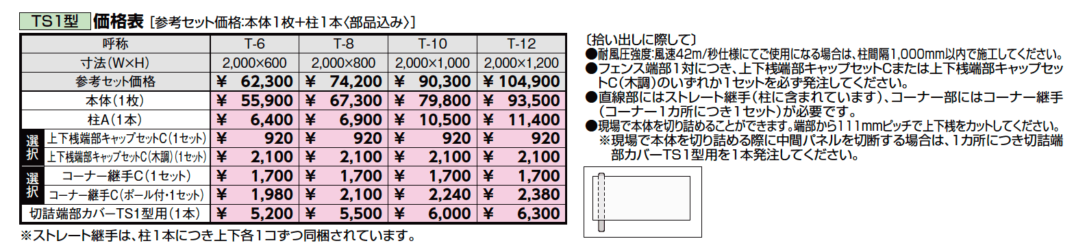 フェンスAA(木調) TS1型【2023年版】_価格_1