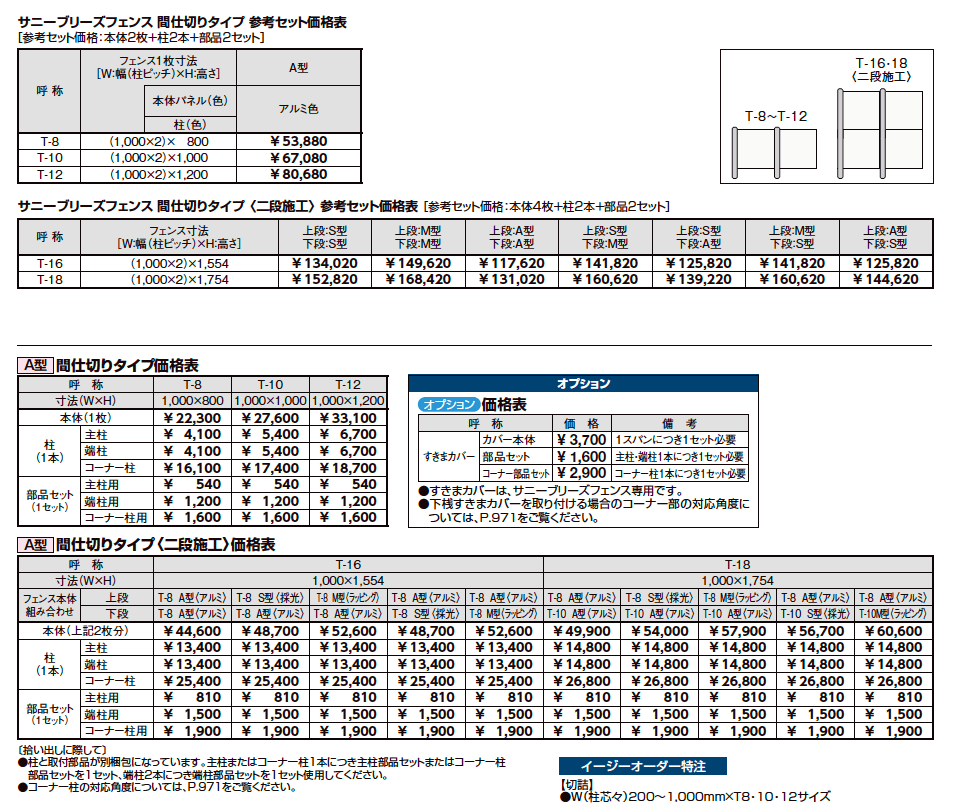 サニーブリーズフェンス A型<アルミタイプ>【2023年版】_価格_1