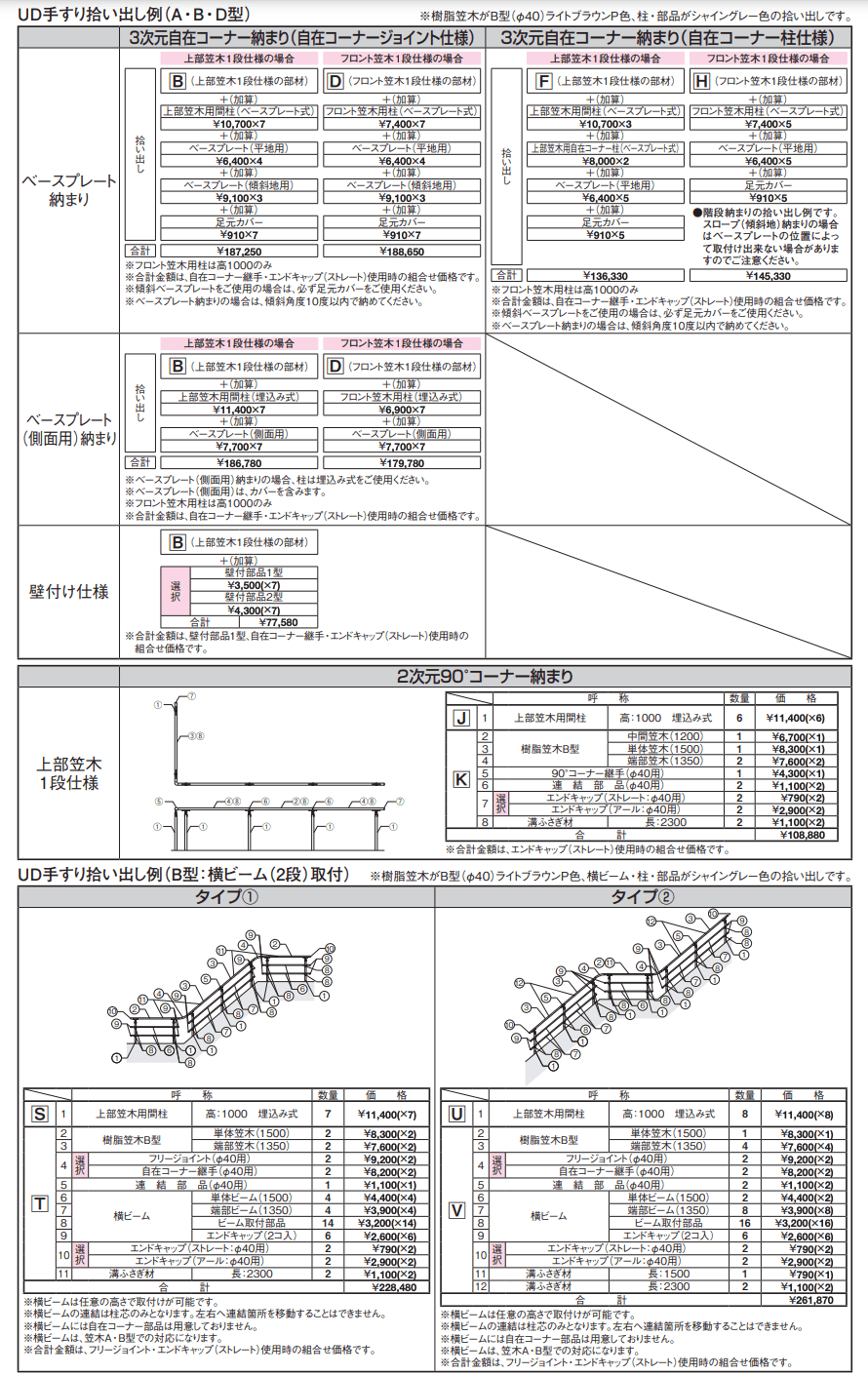 UD手すり 壁付け納まり【2023年版】_価格_3