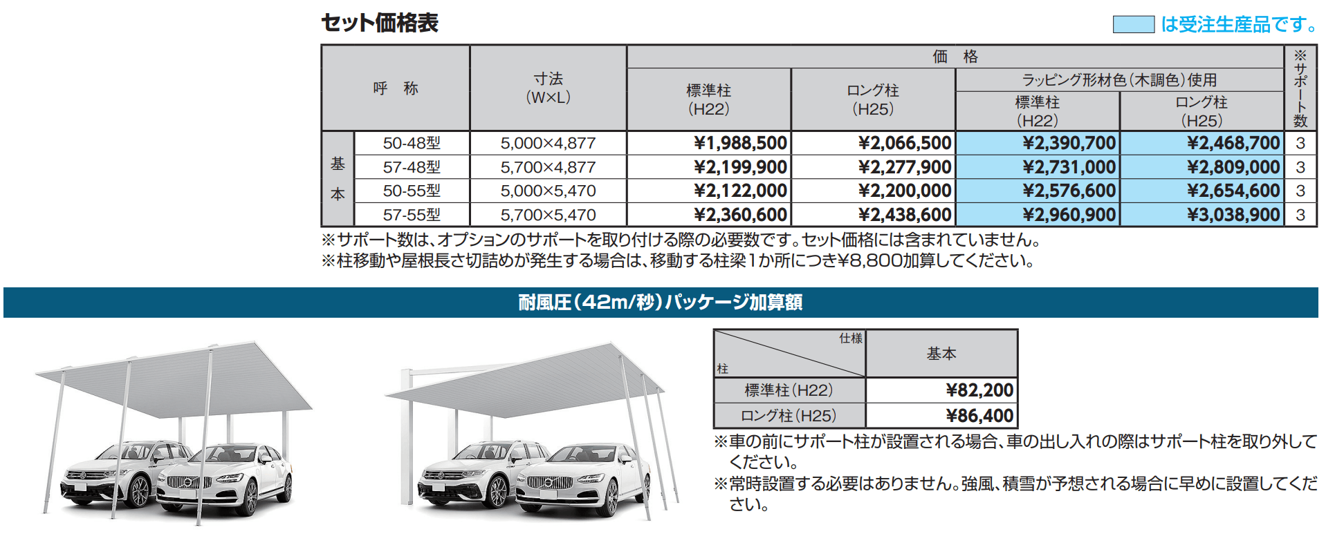 カーポートSC 後方支持 2台用【2023年版】_価格_1