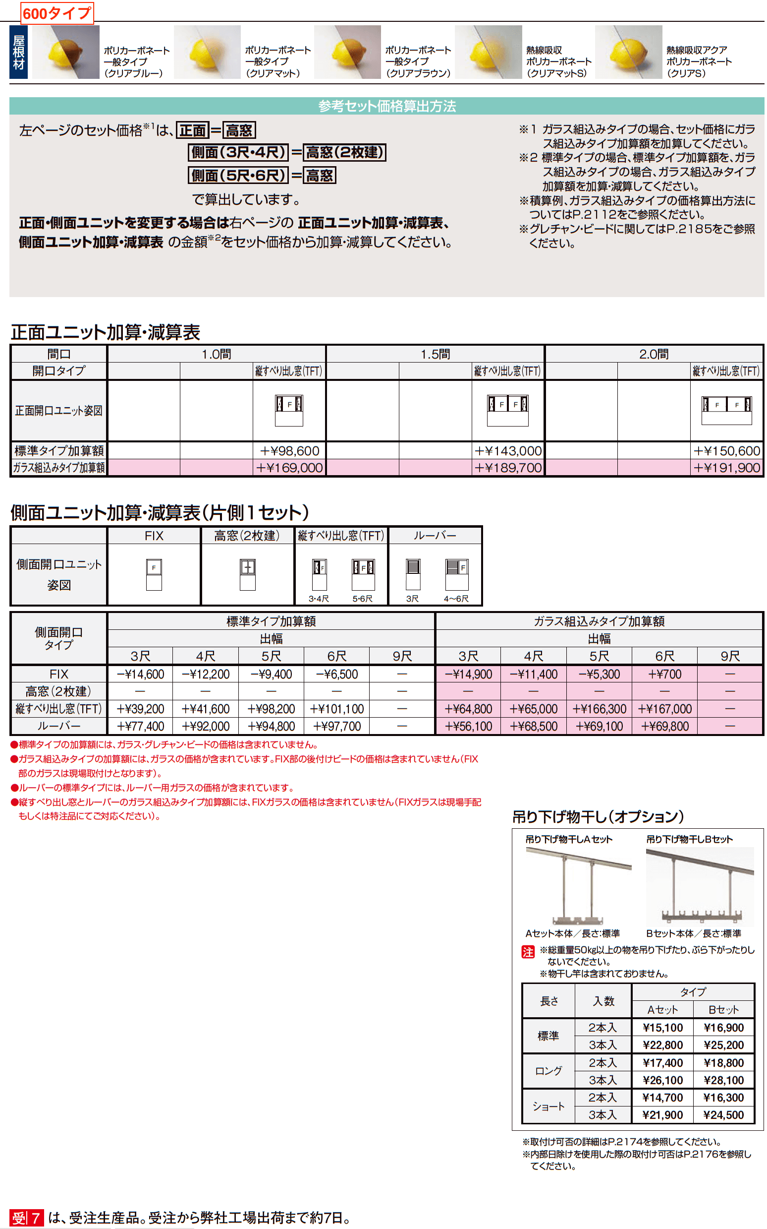 サニージュ R型 造り付け納まり 関東間【2023年版】_価格_2