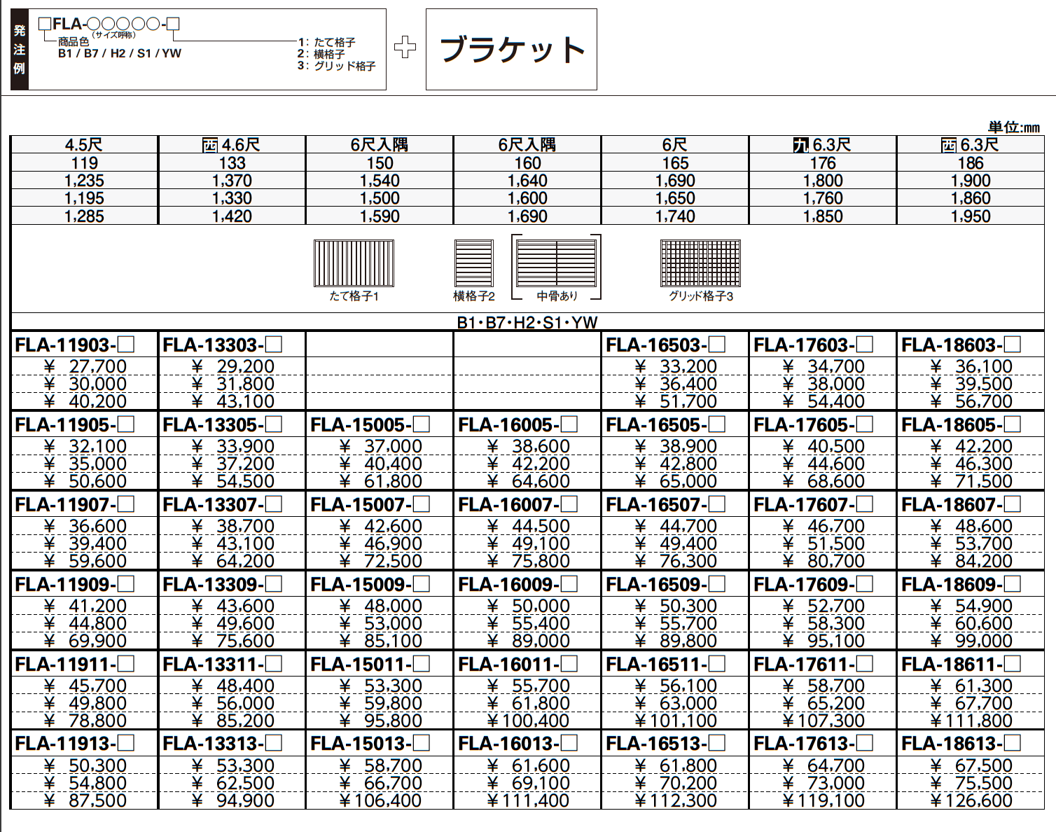高強度面格子 FLA【2023年7月版】_価格_2