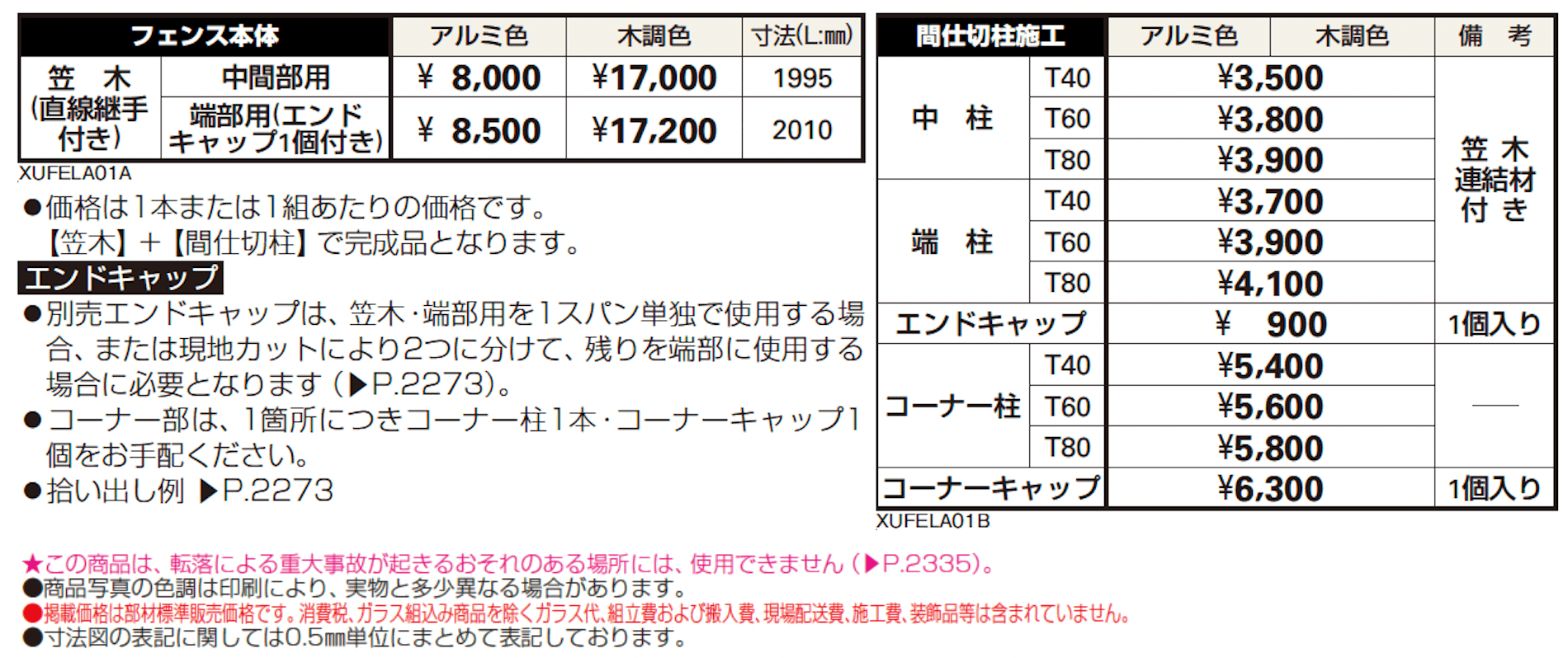 ルシアス フェンスLite A01型 横格子なし【2024年版】_価格_1