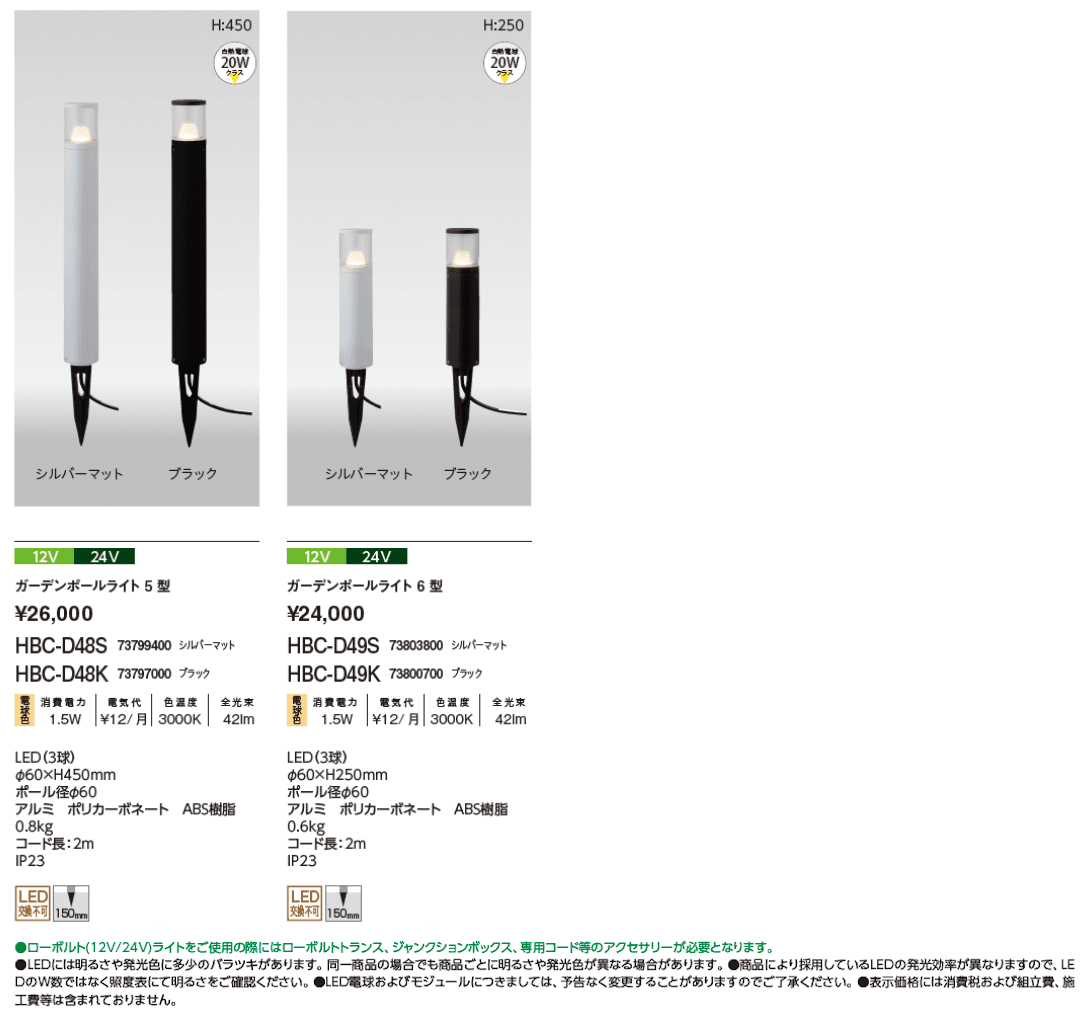 ガーデンポールライト5型/6型【2024年版】_価格_1