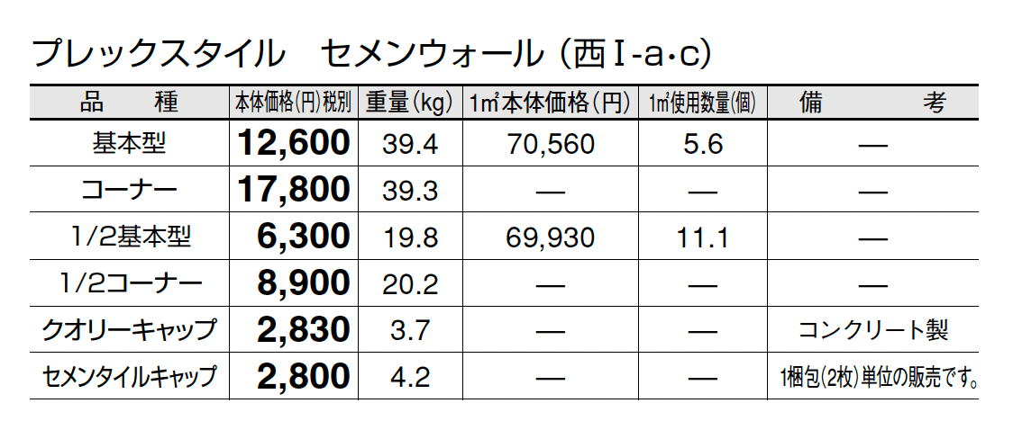 プレックスタイル セメンウォール_価格_3