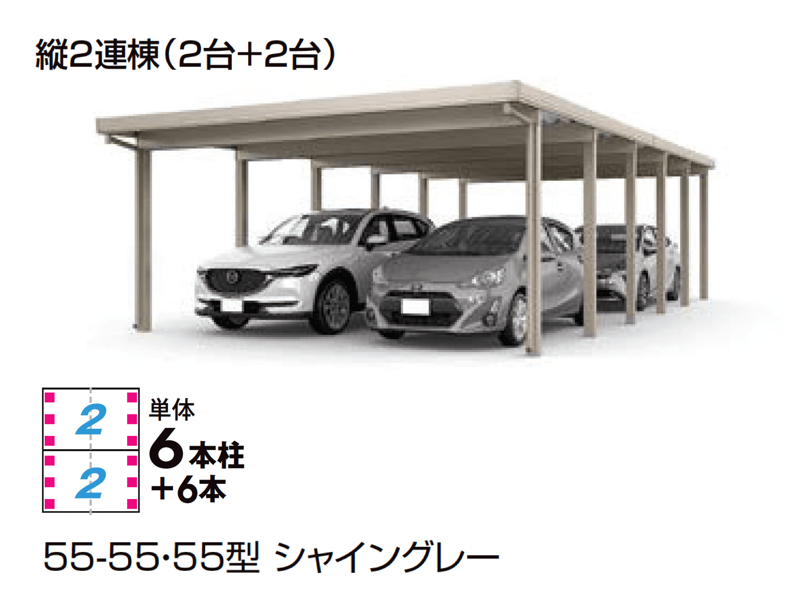 LIXILの「カーポートST 3000タイプ 4台用」のサブ画像1