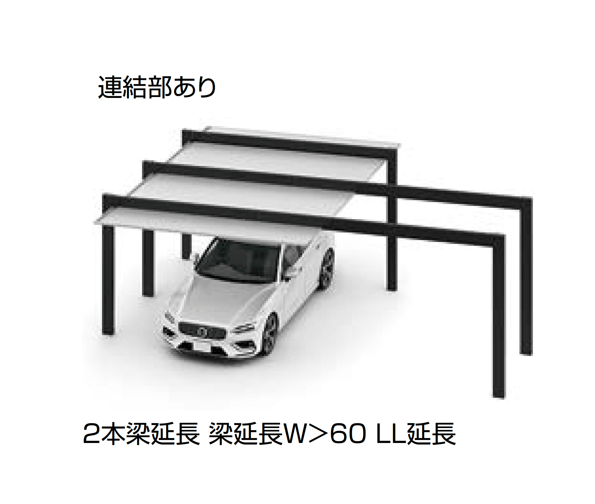 LIXILの「カーポートSC 1500 1台用 梁延長」のサブ画像6