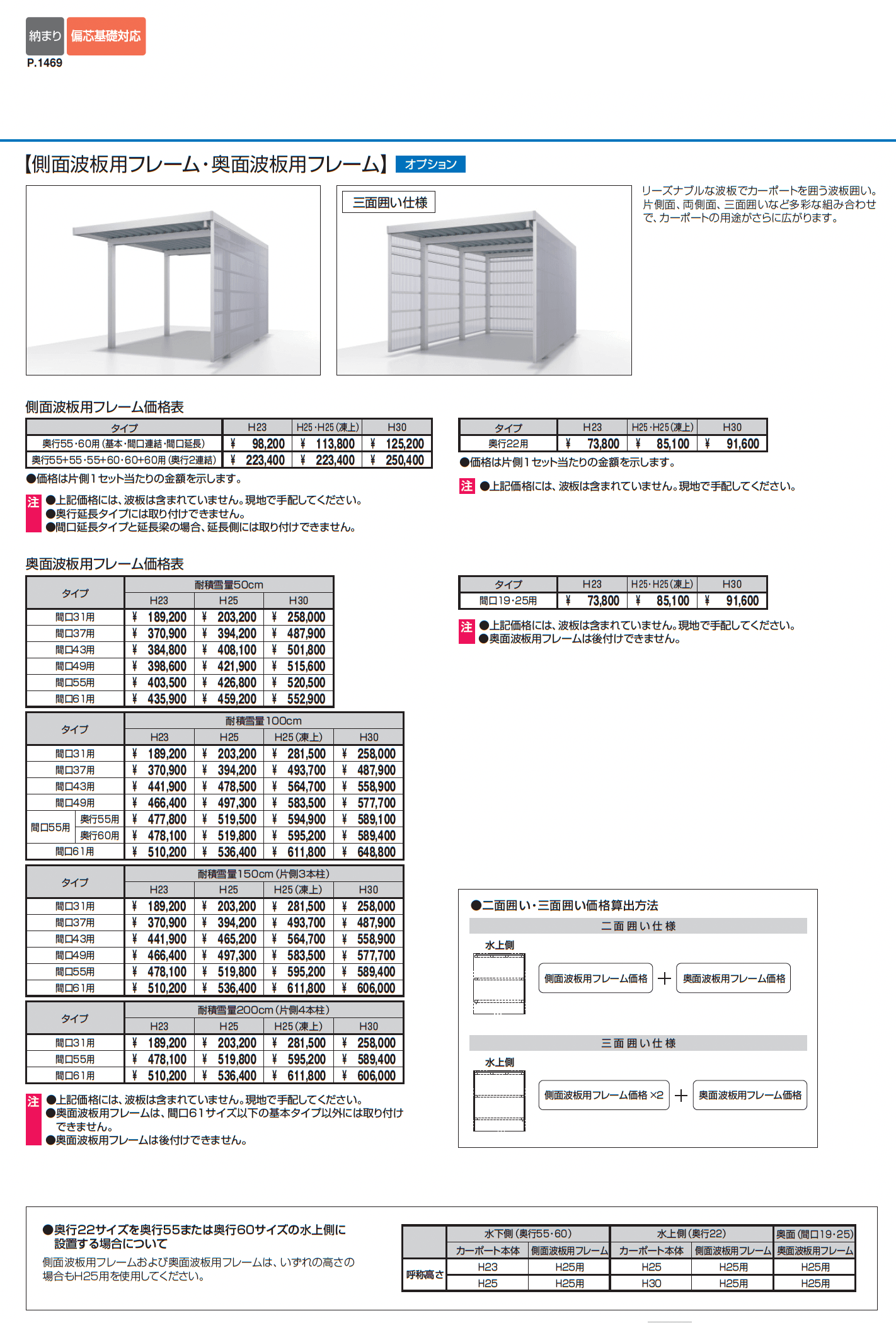 G1-R/ジーワン アール(耐積雪量200cm仕様:基本・奥行延長・間口延長・奥行連結・間口連結)_価格_7