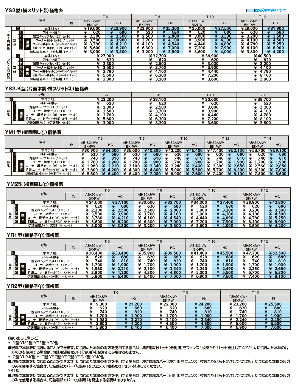 フェンスAB 多段柱(2段柱)【2024年版】_価格_3