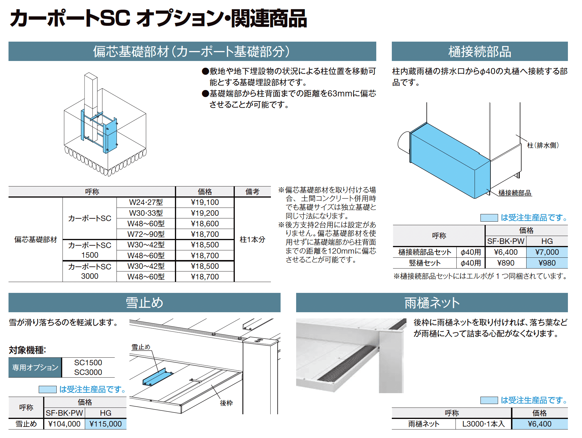 カーポートSC 3000 1台用 梁延長_価格_6
