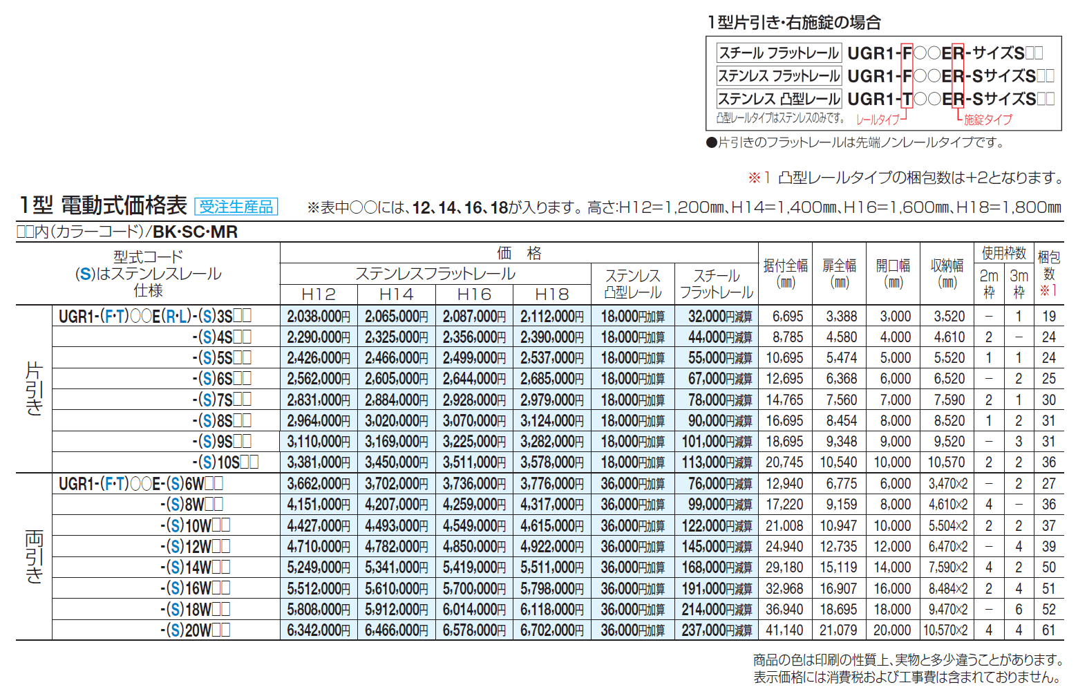 ユニットラインGR1型(電動式)【2024年版】_価格_1