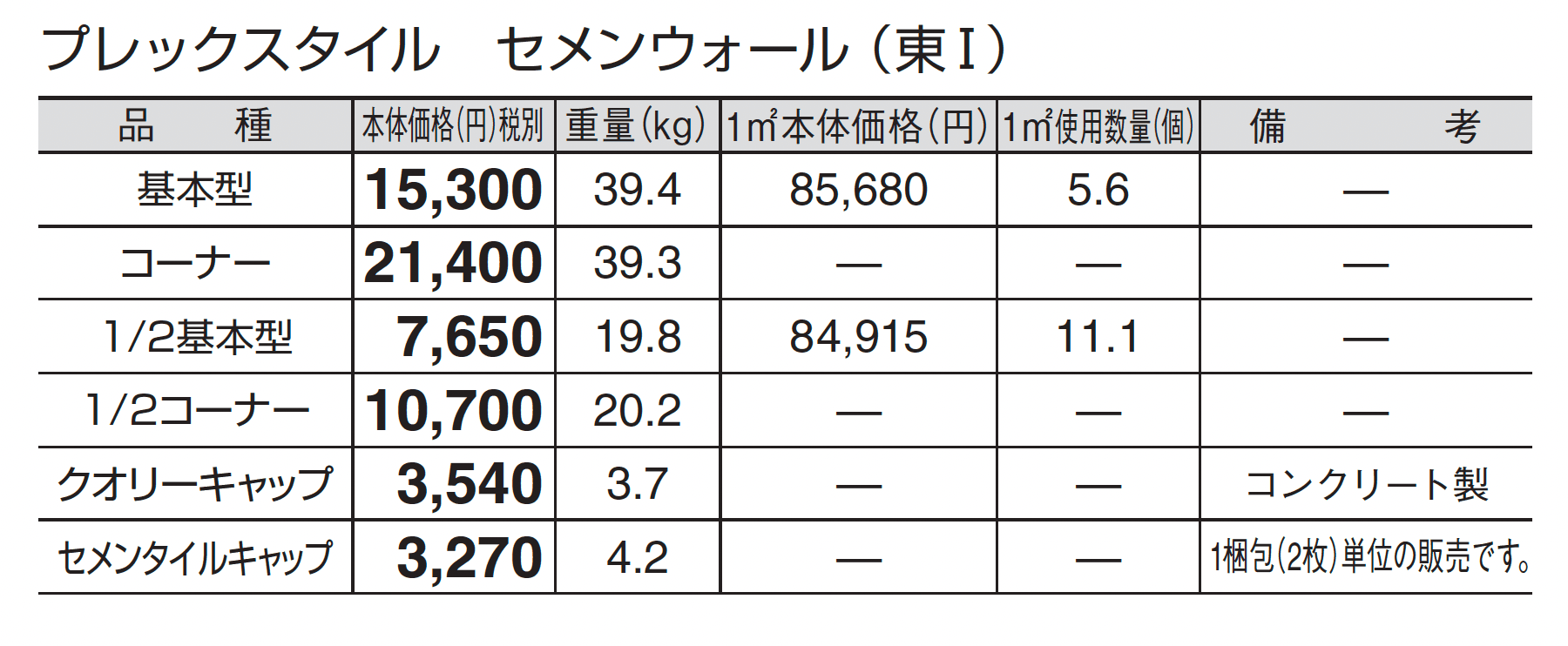 プレックスタイル セメンウォール_価格_1