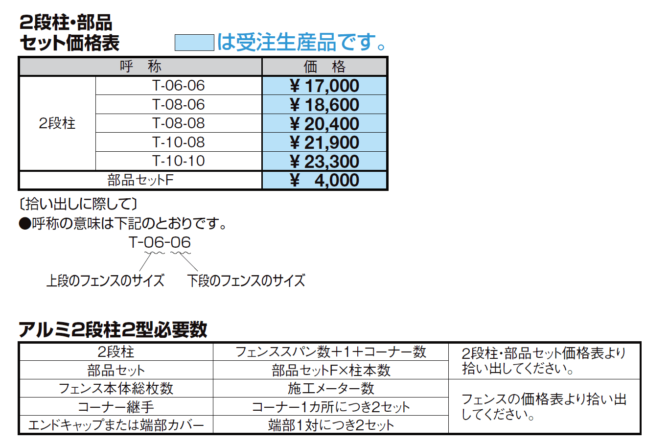 アルミ2段柱 2型【2024年版】_価格_1