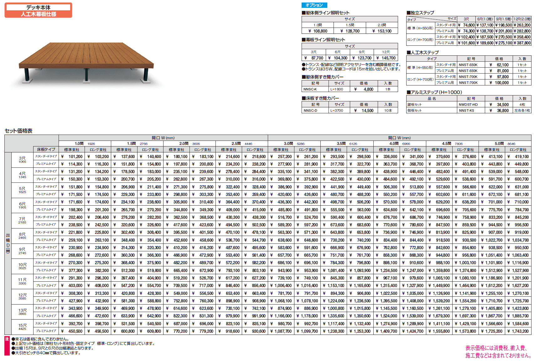 ヴィラウッド デッキ本体 人工木幕板仕様【2024年版】_価格_1