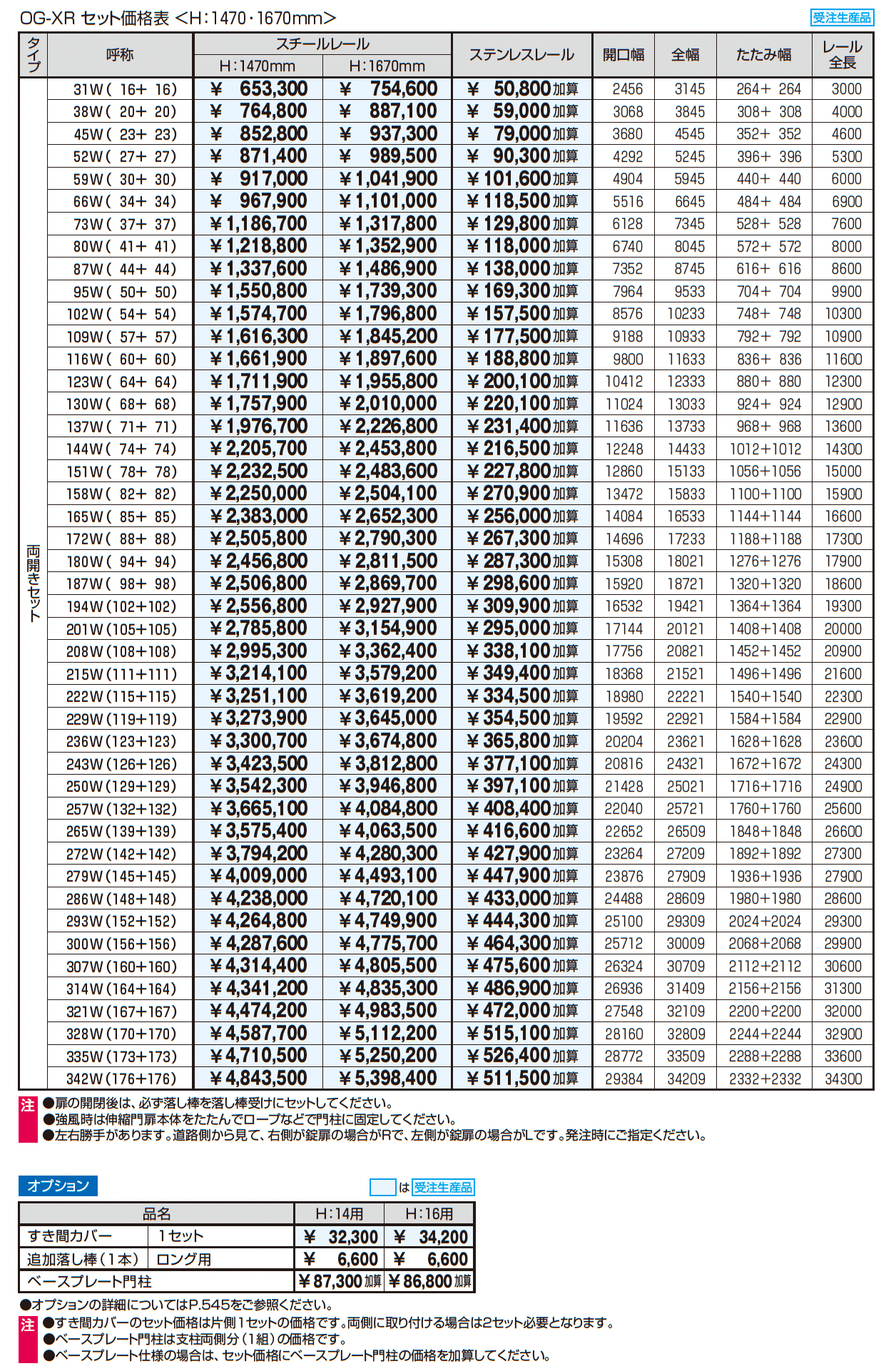 アルテンダX型 レールタイプ_価格_3