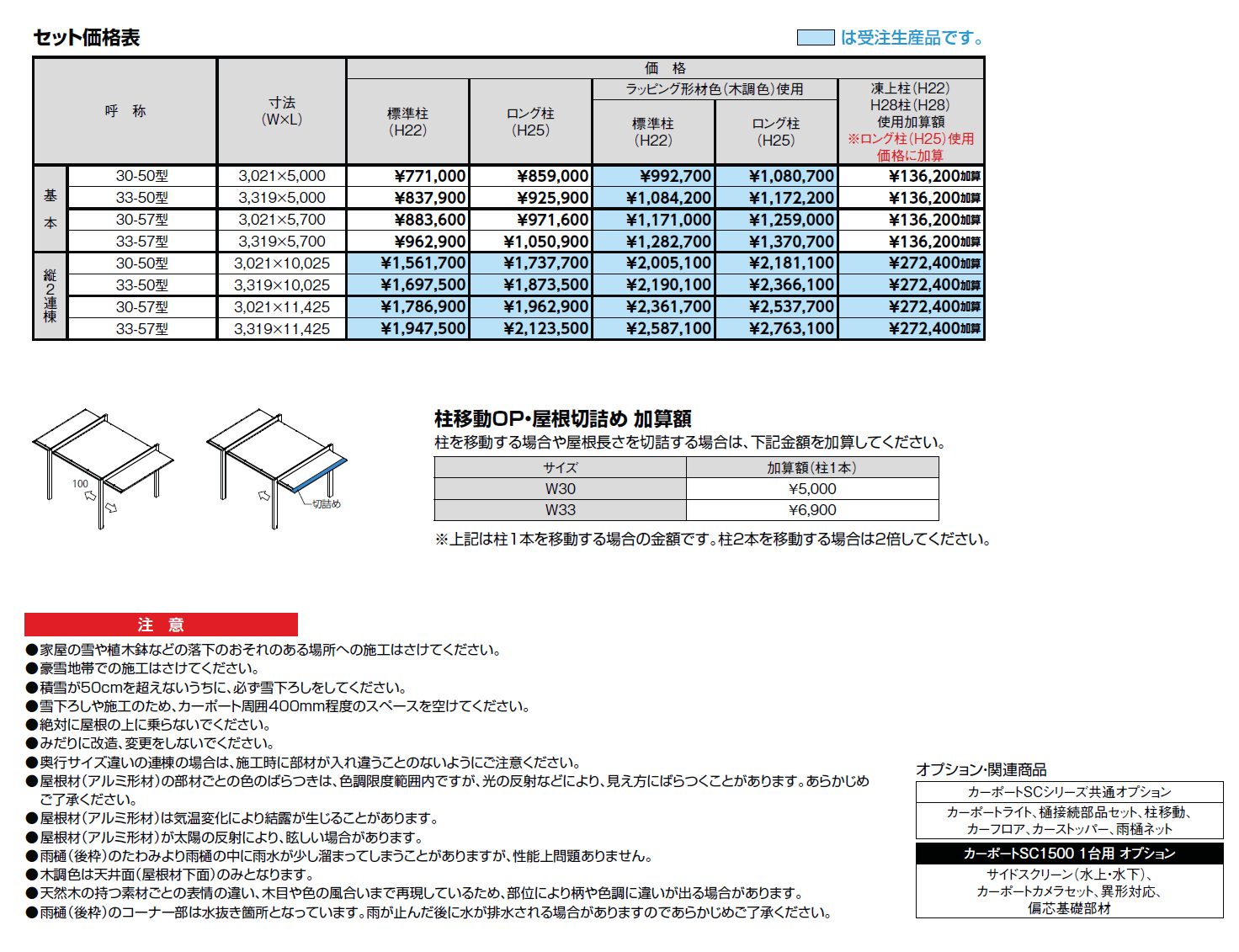 カーポートSC 1500 1台用_価格_1