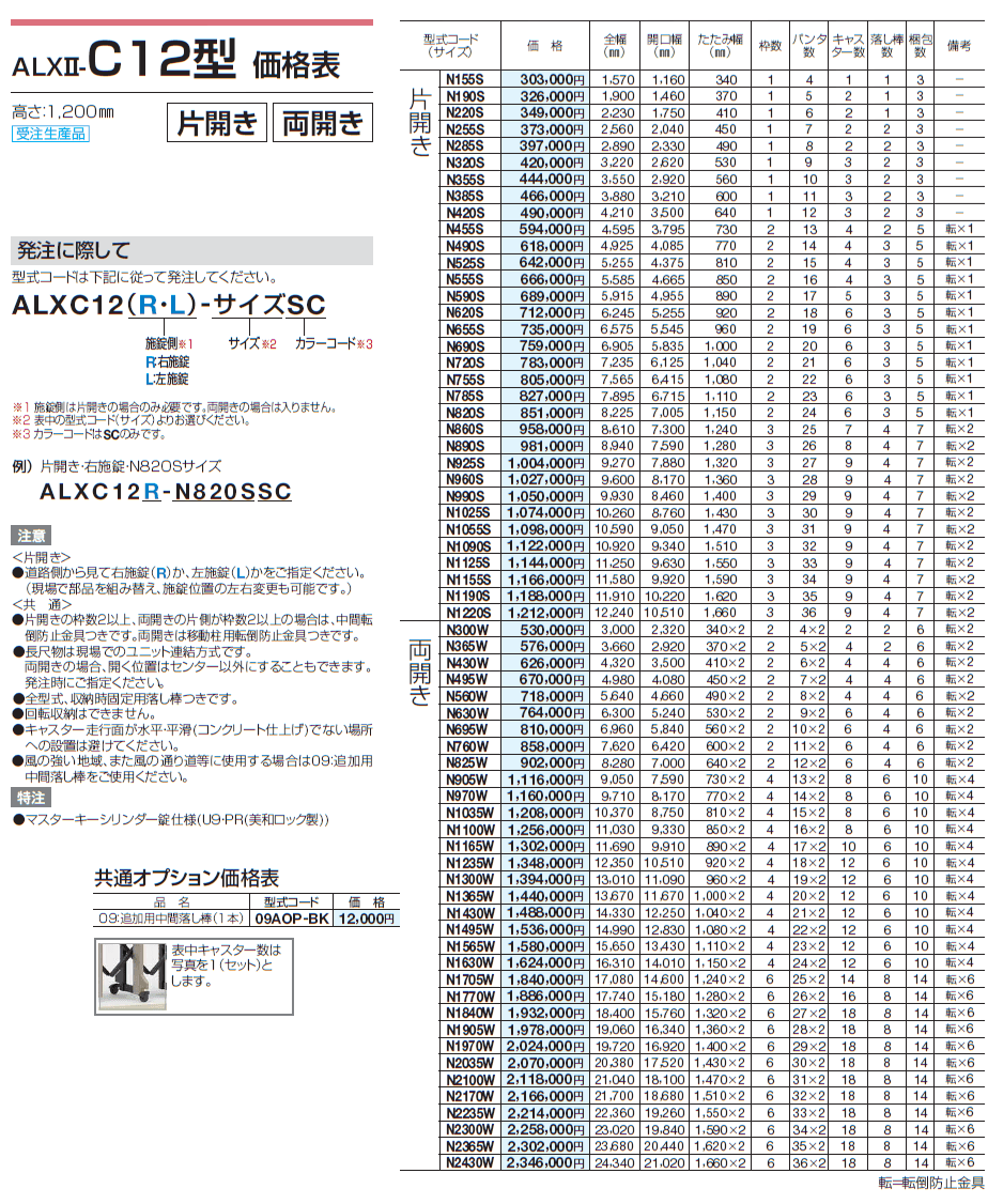 ALXⅡ-C 10型/12型/14型/16型【2024年版】_価格_3