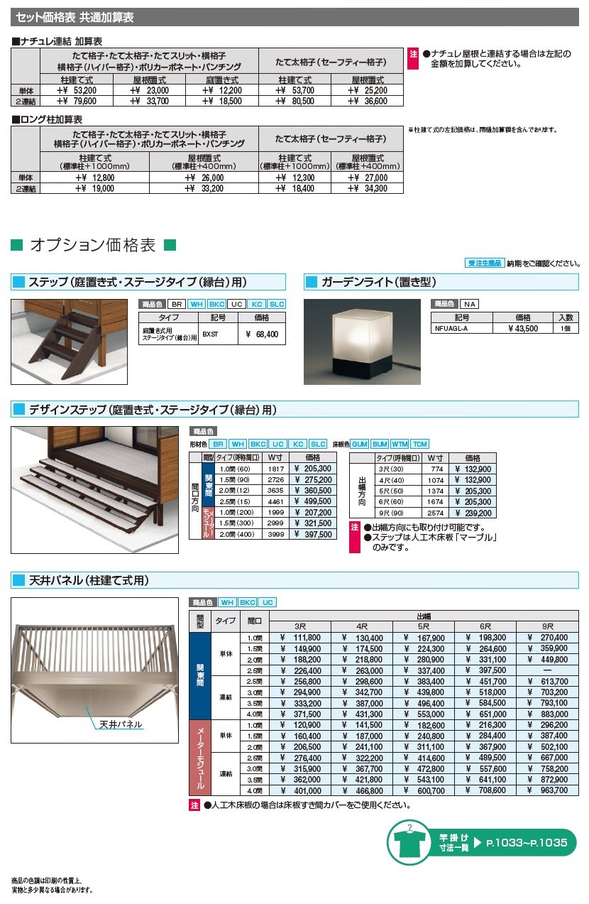 オルネ(柱建て式 ショートタイプ〈横格子〉)_価格_2