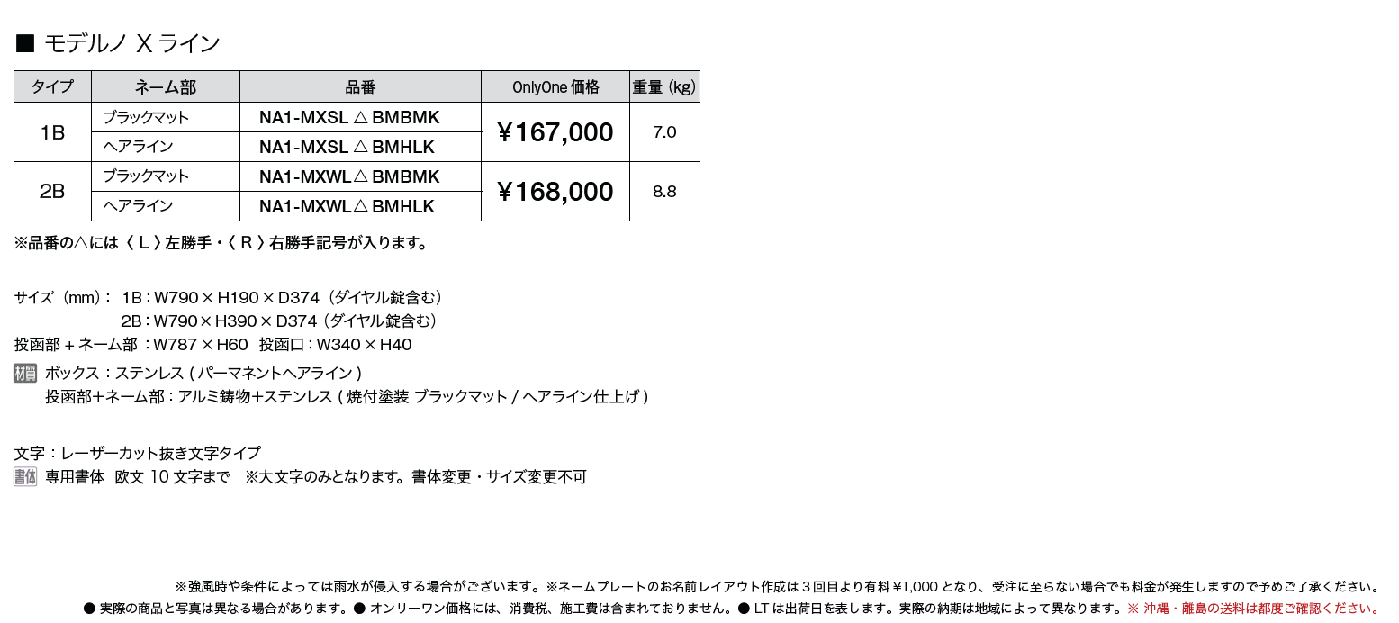 モデルノ X ライン【2023年版】_価格_1